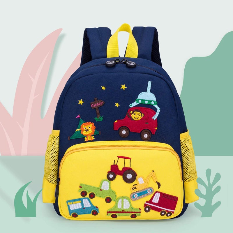 Willikiva Cute Zoo Little 3D Backpack Kids Backpack for Boys and Girls Toddler Backpack Waterproof Preschool Yellow Car One Size - Image 5